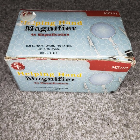 SE MZ101 Helping Hand With Magnifying Glass With Box 4X Magnifying - Picture 4 of 7